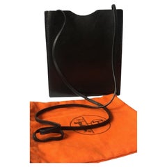 HERMÈS Vintage Onimaitou Crossbody Shoulder Bag Pochette Box Calf Black