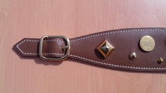 Hermès Vintage Ornament for Hermès Skirt Medor Clou de selle Ghw Brown Leather