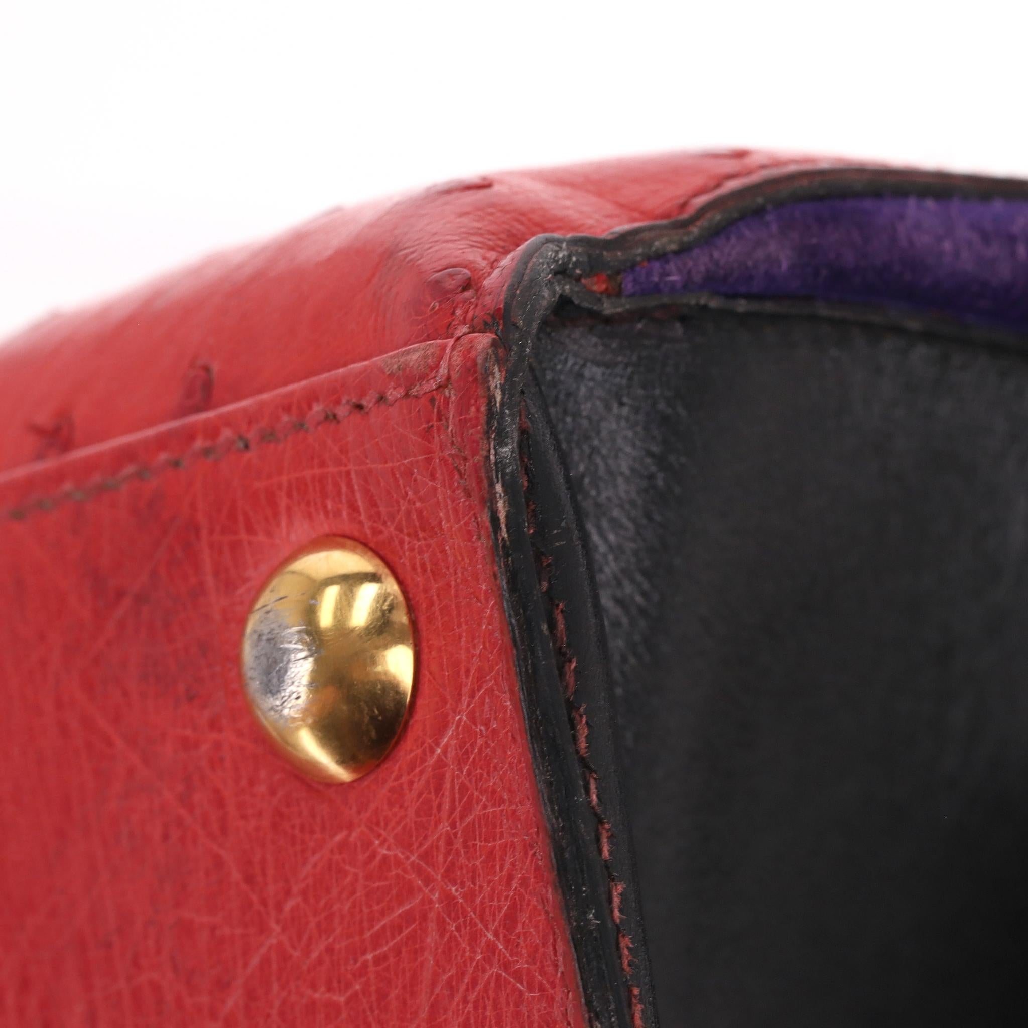 Hermes Vintage Sac à main Himalaya Symbiose 43 en peau d'autruche et de crocodile en vente 7