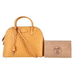 Hermes Vintage Ostrich Skin Bolide 35 Bag