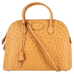 Hermes Vintage Ostrich Skin Bolide 35 Bag