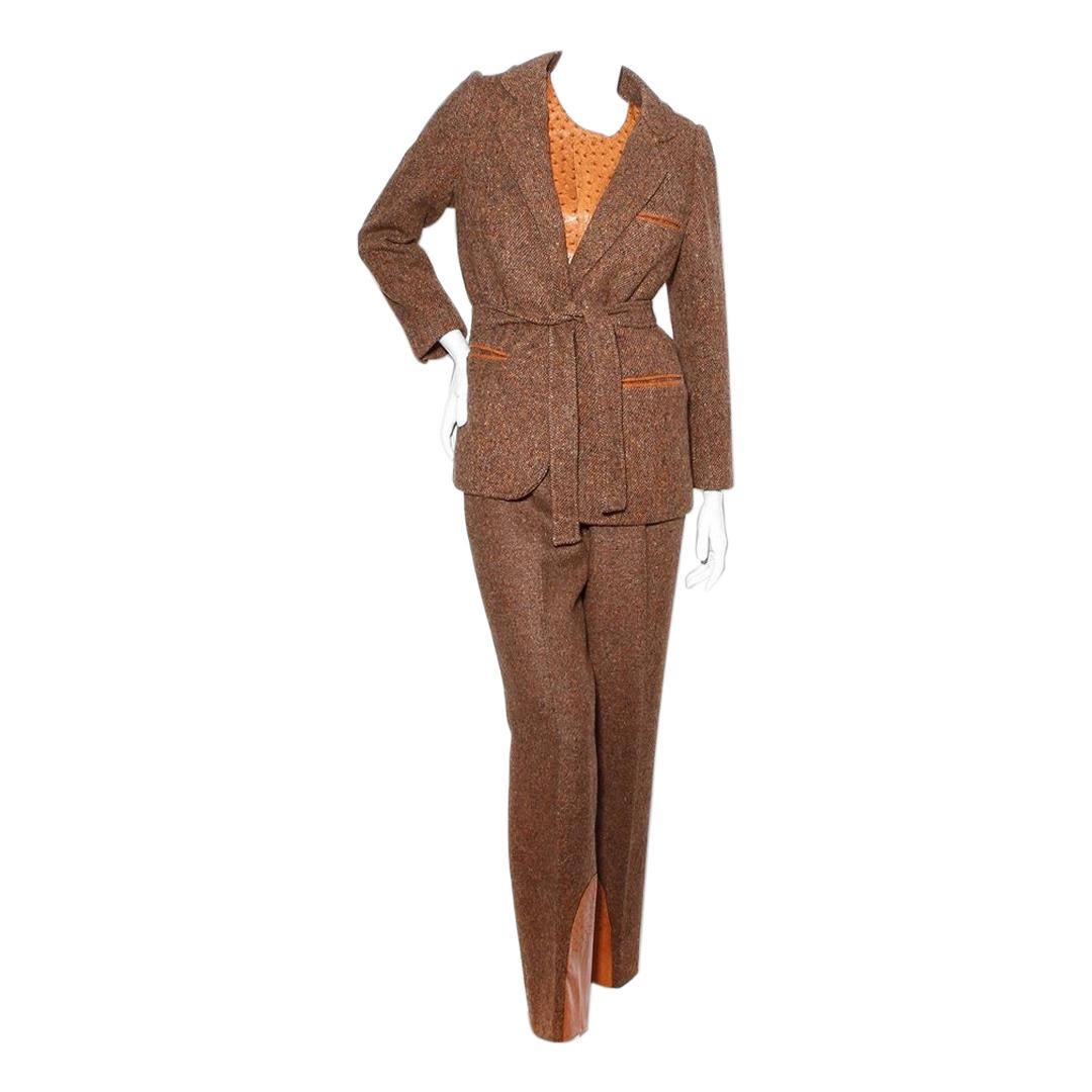 Hermes Vintage Ostrich Three Piece Suit Circa 1980’s