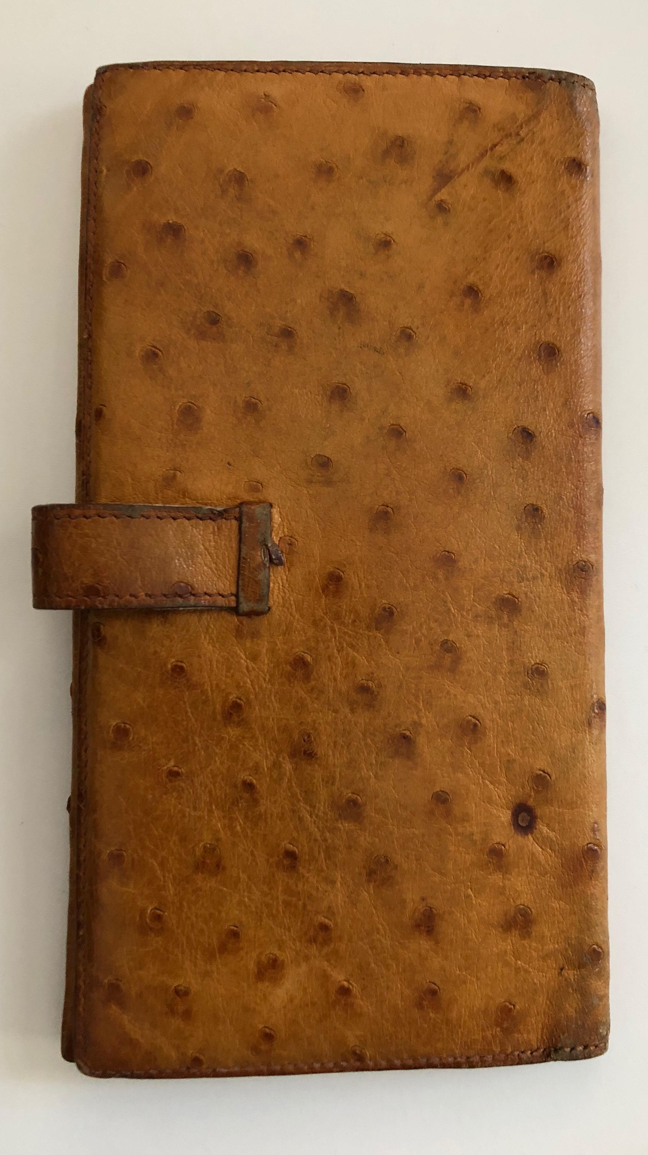 Hermes Vintage Ostrich Wallet For Sale 3