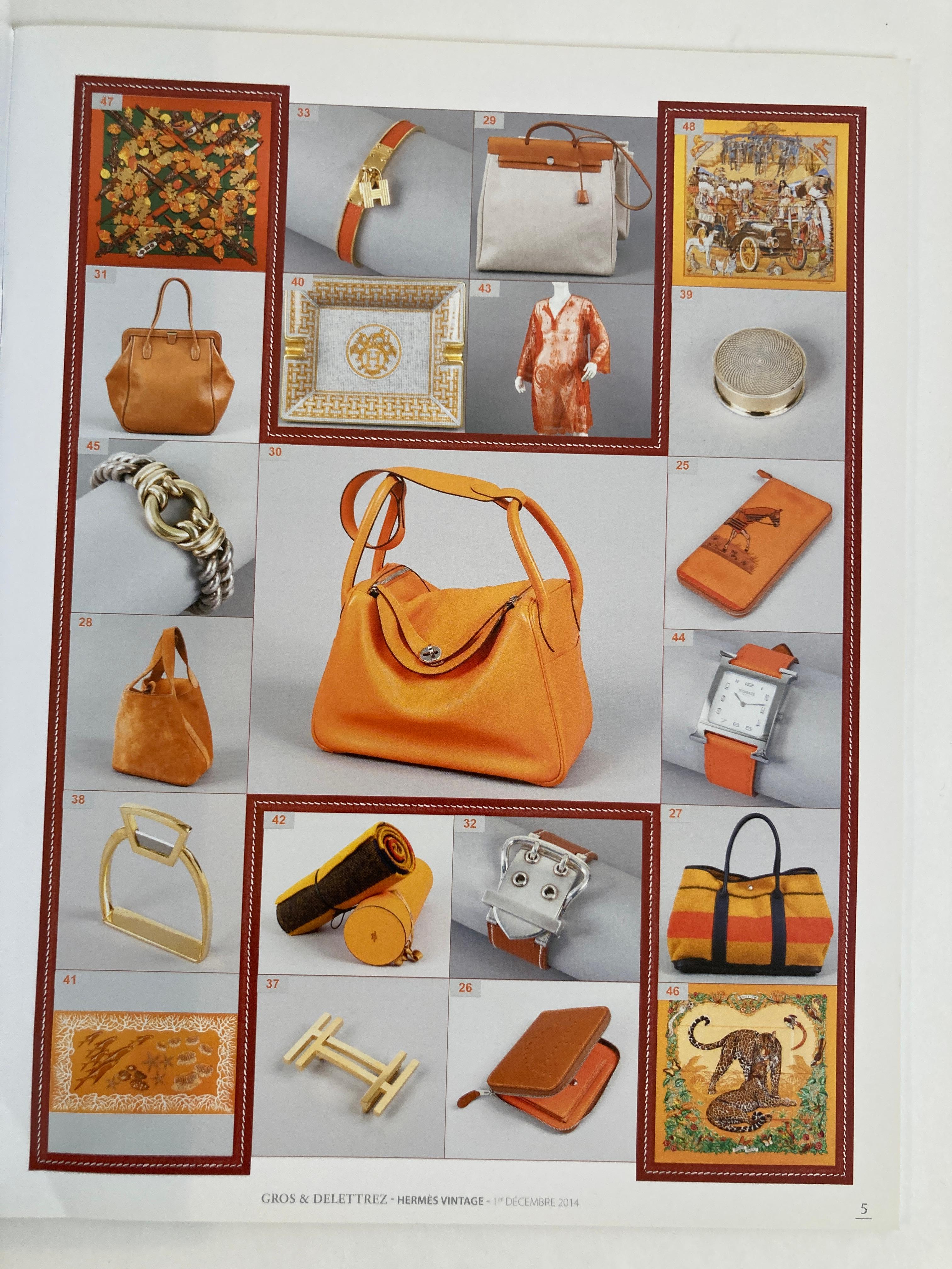 Brown Hermes Vintage Paris Auction Catalog 2014 Published by Gros & Delettrez For Sale