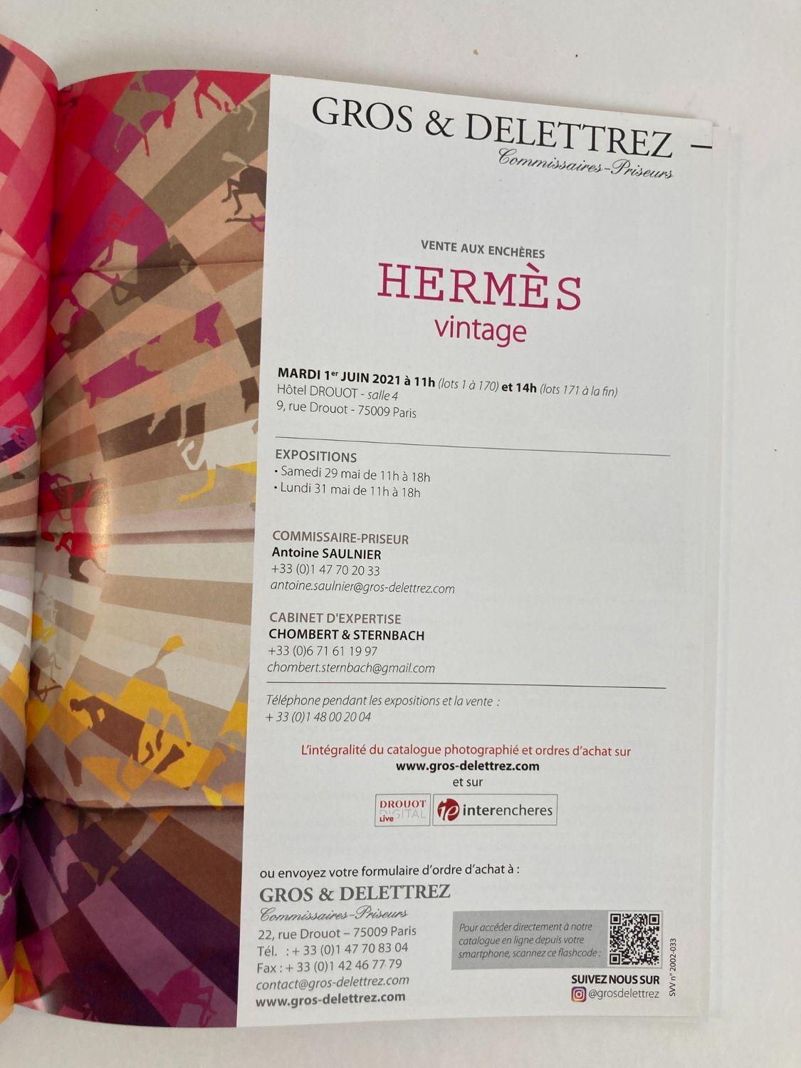 Catalogue des ventes aux enchères vintage d'Hermès Paris 2021 publié par Gros & Delettrez Bon état - En vente à North Hollywood, CA