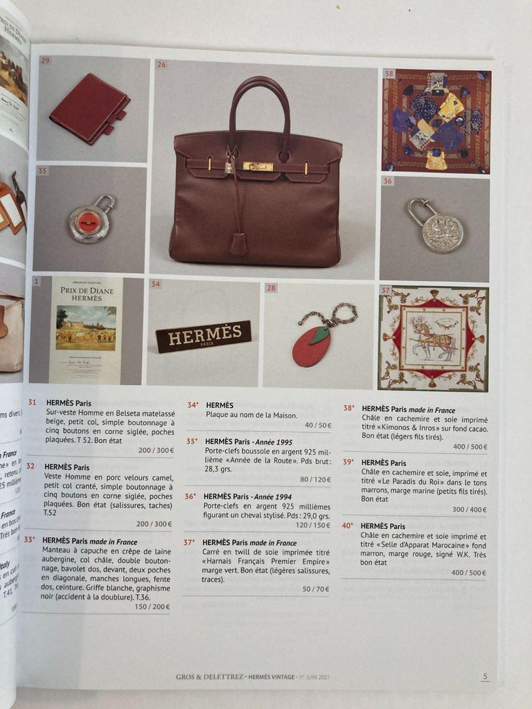 Hermes Vintage Paris Auction Catalog 2021 Published by Gros and