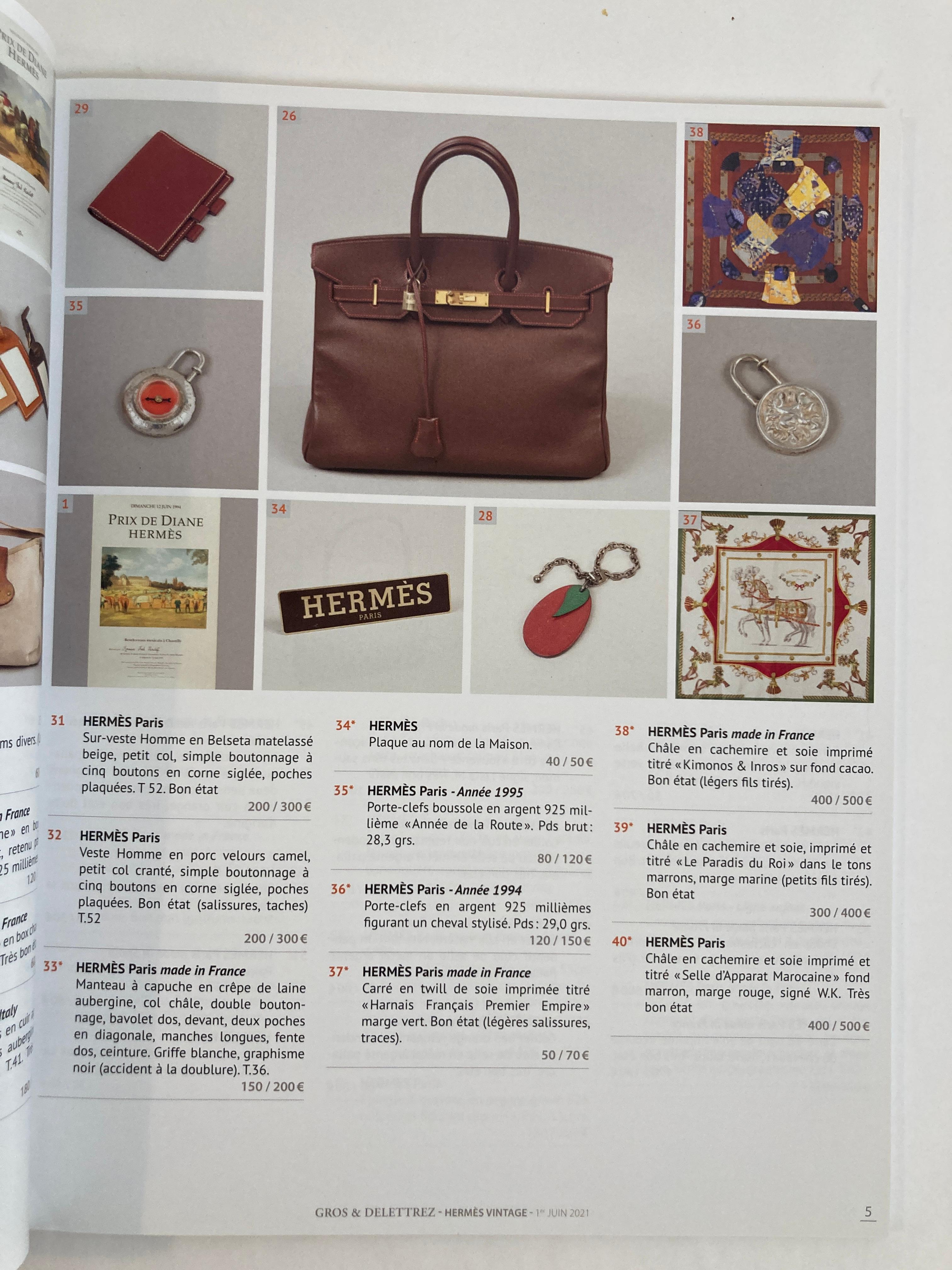 Gray Hermes Vintage Paris Auction Catalog 2021 Published by Gros & Delettrez For Sale