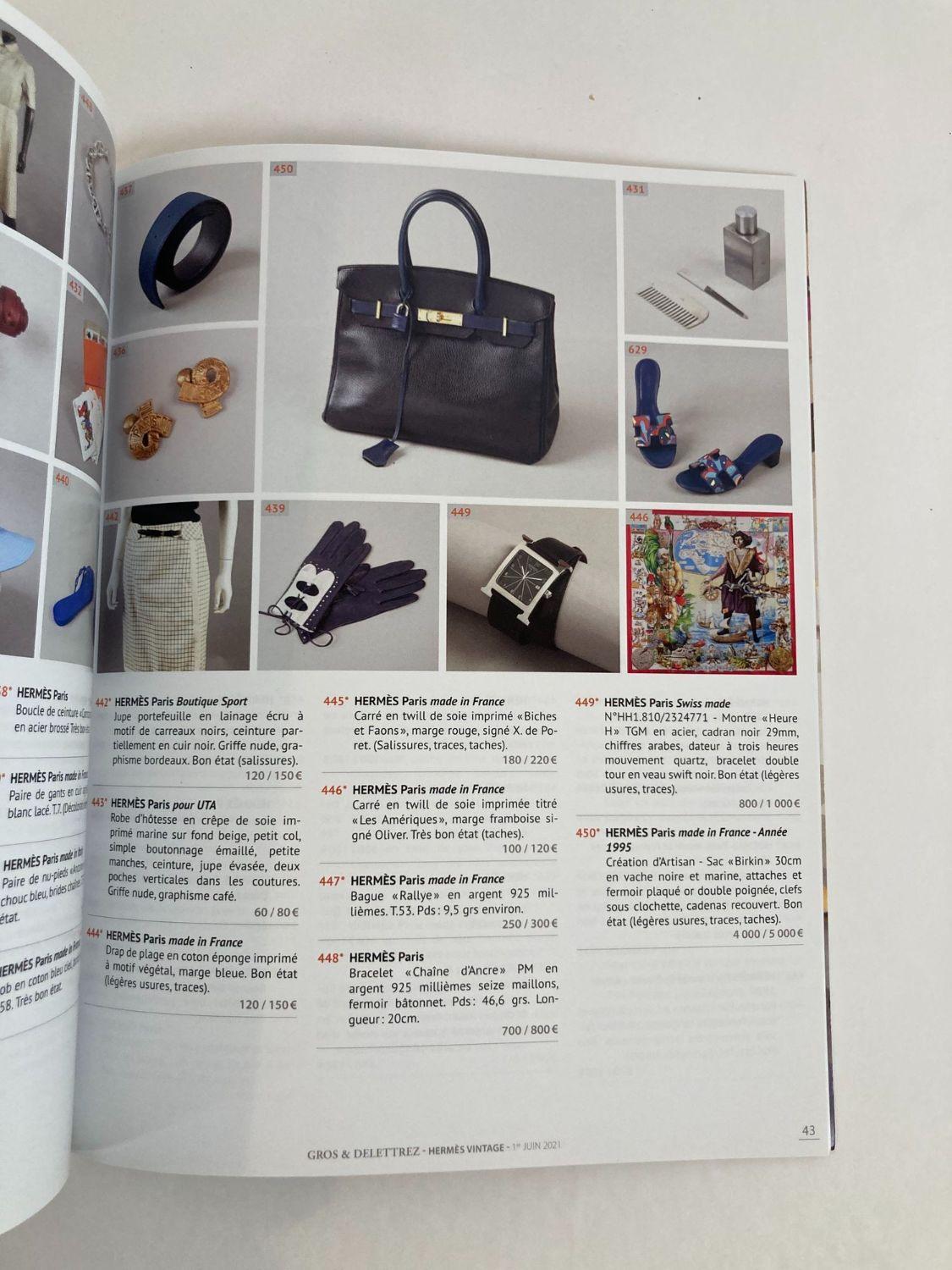 Catalogue des ventes aux enchères vintage d'Hermès Paris 2021 publié par Gros & Delettrez en vente 3
