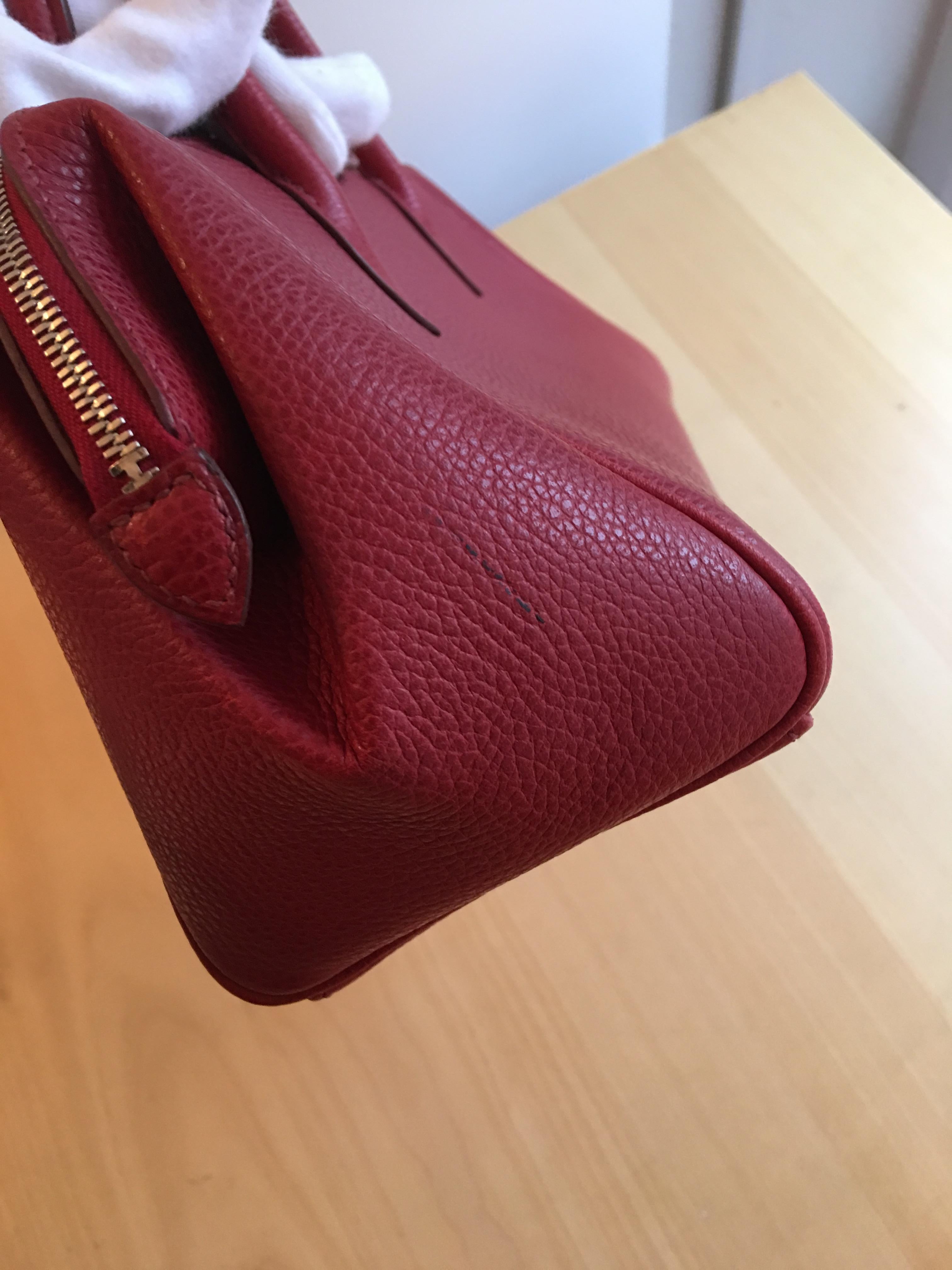 Hermes vintage Paris Bombay in red Vache Liégée In Good Condition For Sale In London, GB