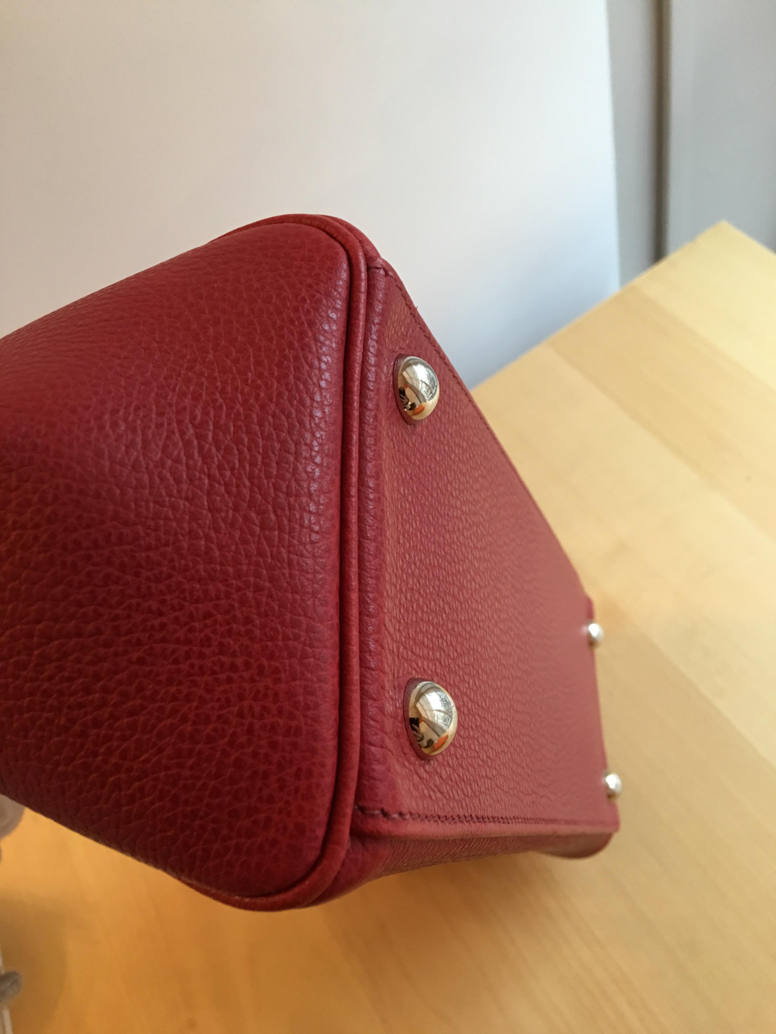 Hermes vintage Paris Bombay in red Vache Liégée For Sale 2