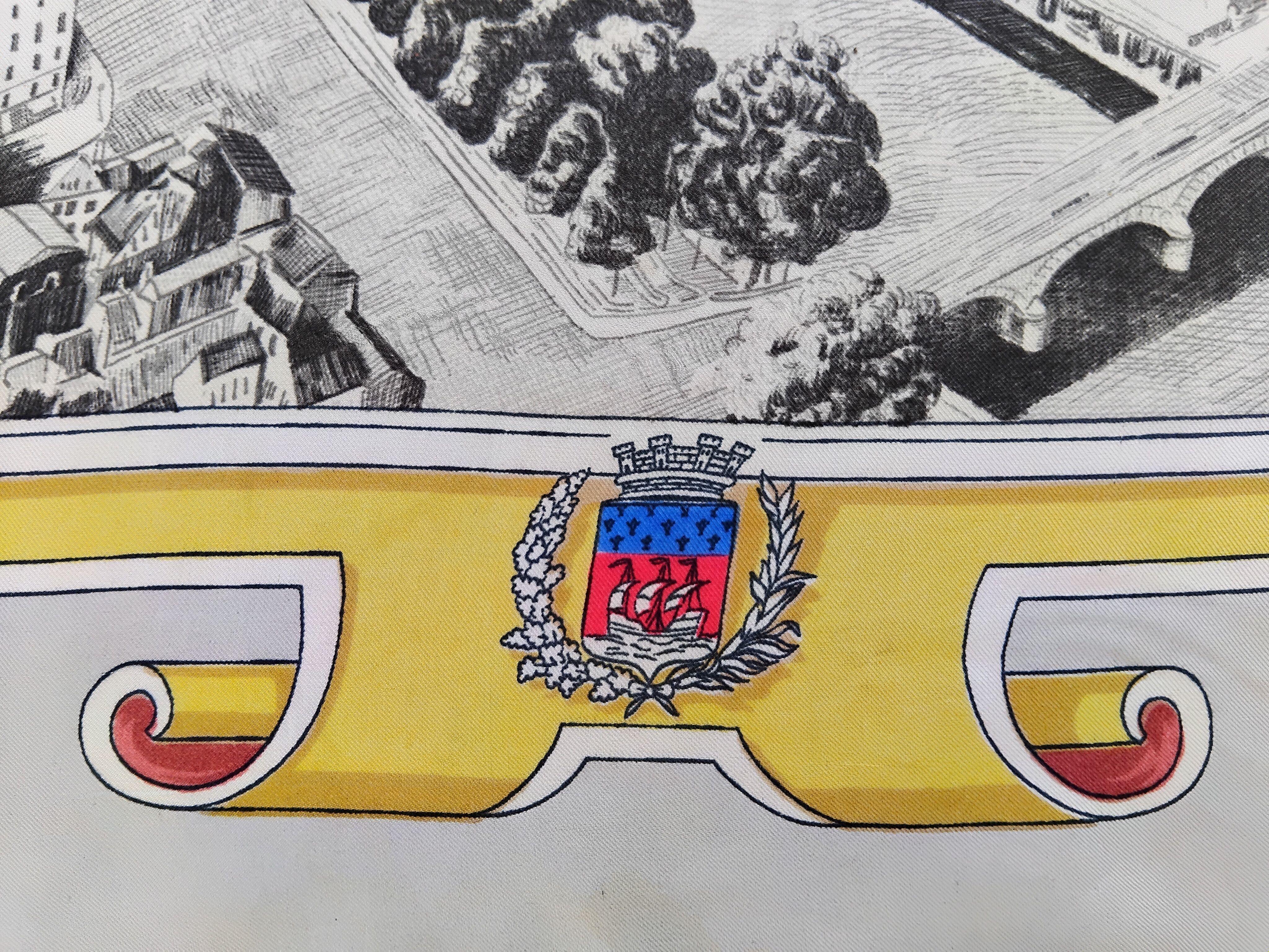 Hermès Vintage Paris Silk Scarf Hugo Grygkar Notre Dame de Paris 1943 For Sale 5