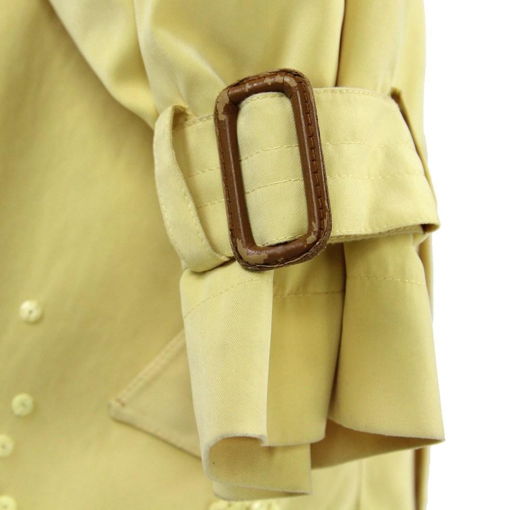 Women's Hermès Vintage pastel yellow 80s mid-length upcycled trench coat For Sale