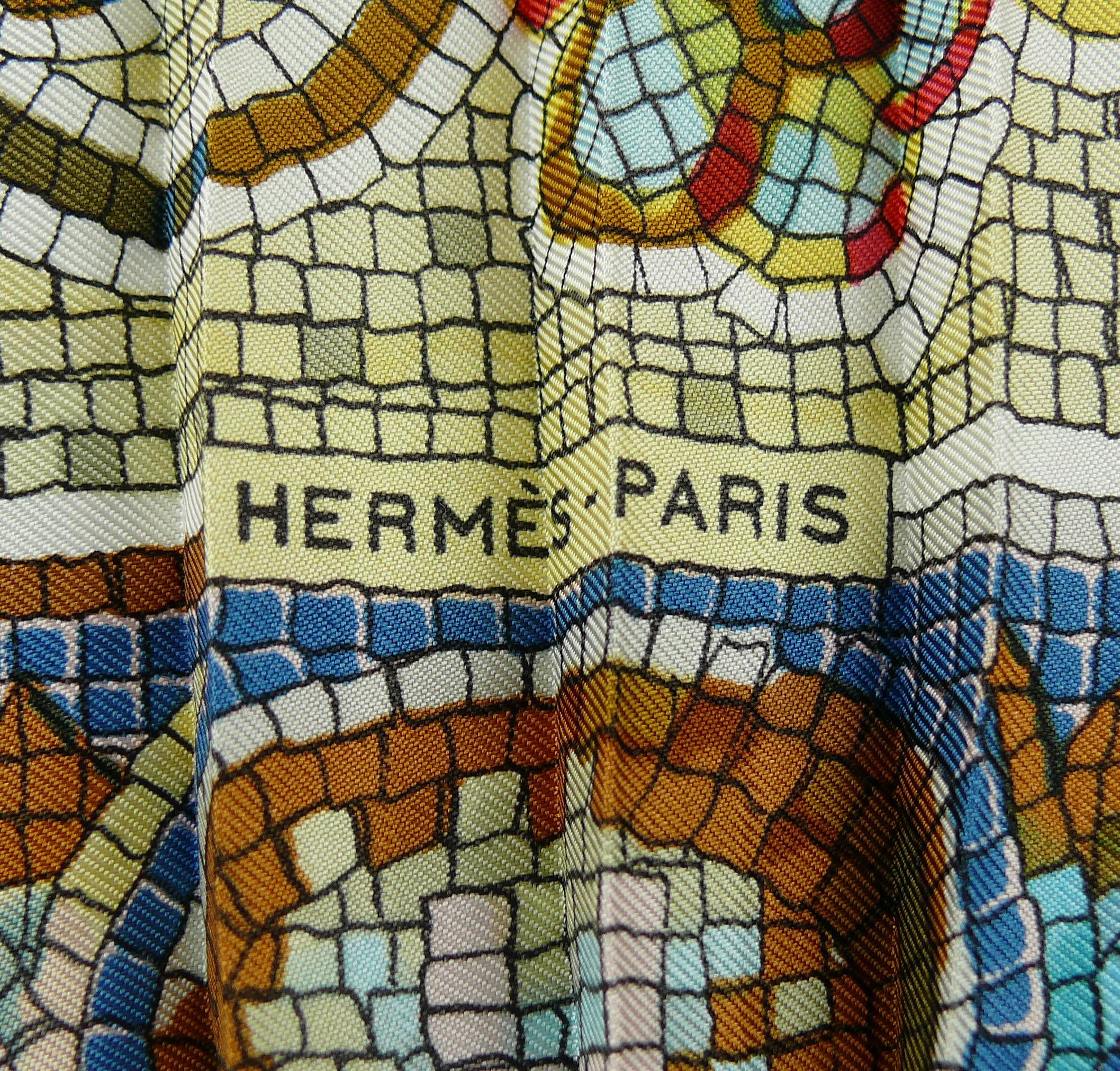 Hermes Vintage Pavement Print Pleated Silk Skirt 3