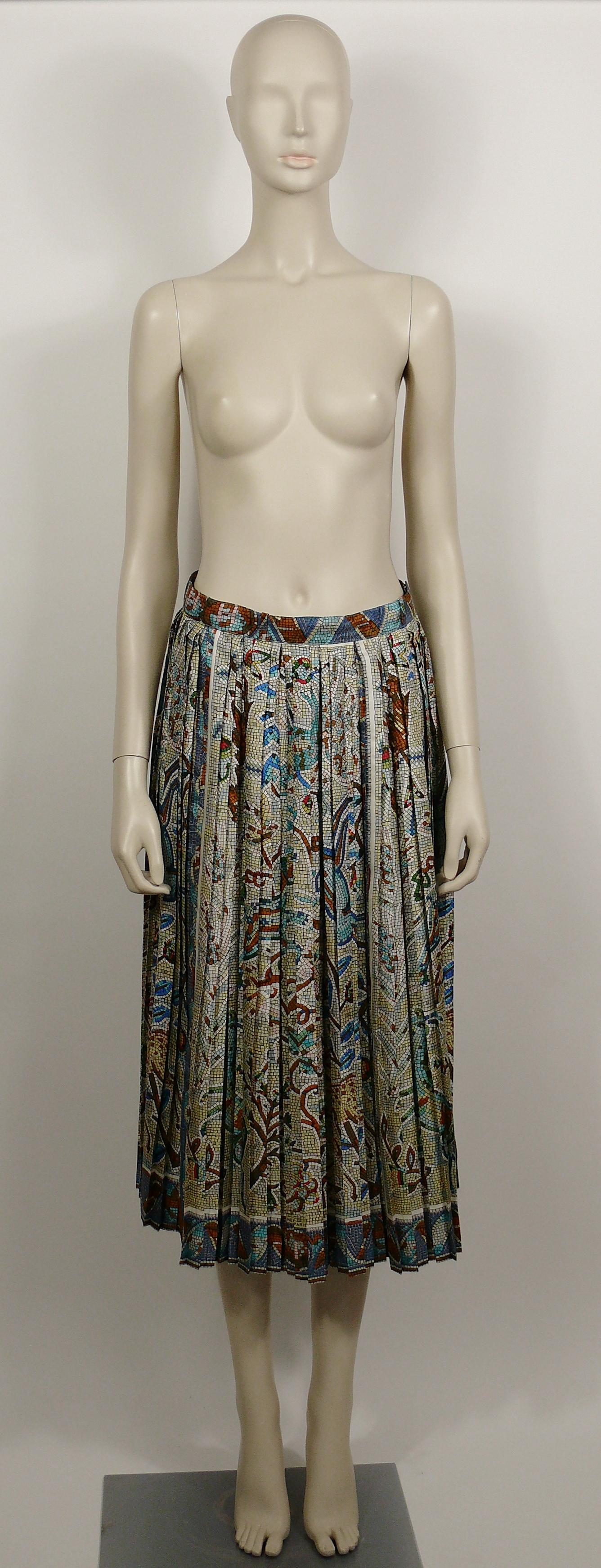 hermes pleated mosaic skirt