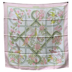 Hermès Vintage Rosa Seidenschal Caraibes 1974 Christiane Vauzelles
