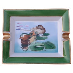 Hermès Vintage Porcelain Ashtray Change Tray Ducks Pattern