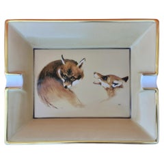 Hermès Vintage Porcelain Ashtray Change Tray Fox by BC