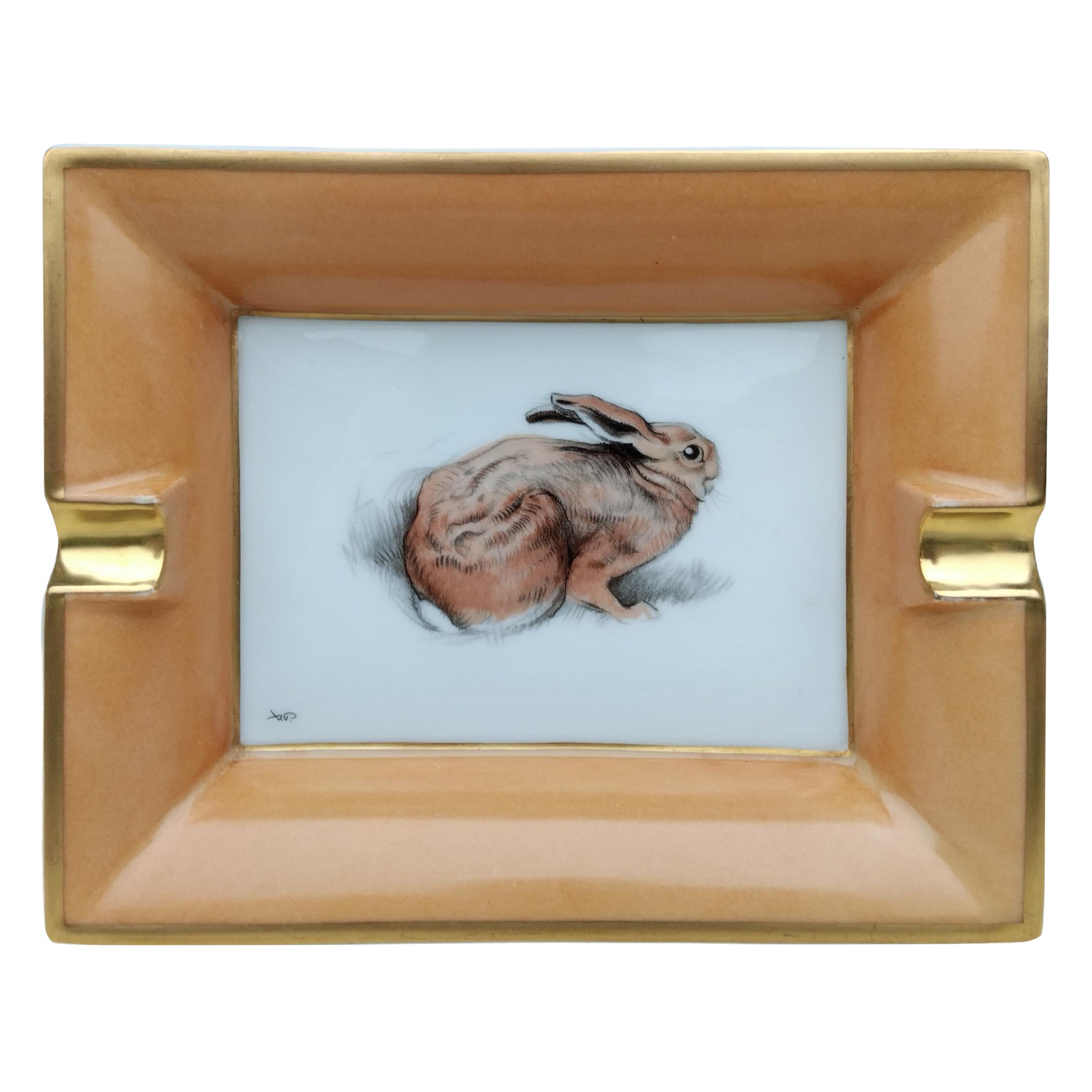 Hermès Portacenere d
epoca in porcellana Vassoio De Chang Xavier De Poret RARO in vendita