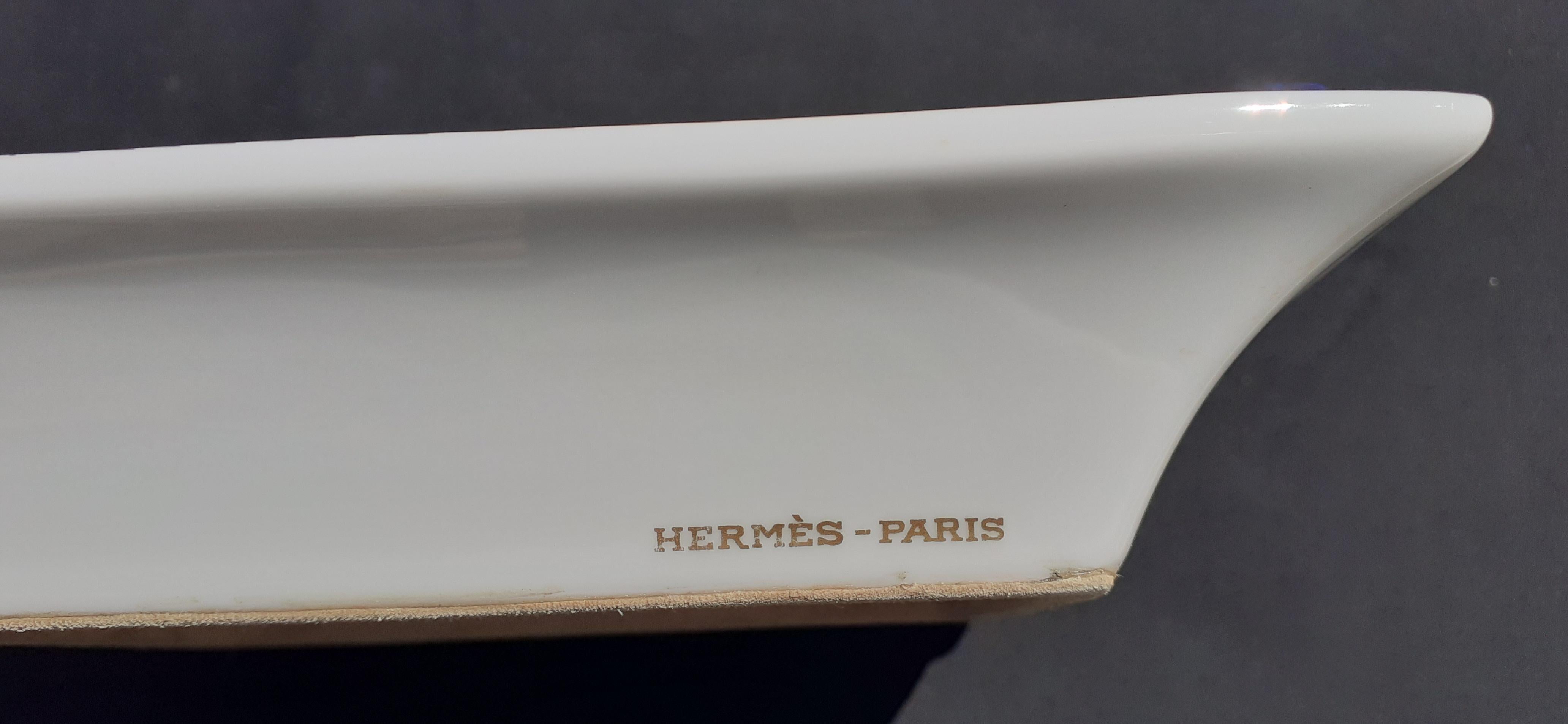 Hermès Vintage Porcelain Ashtray Change Tray Rabbit Hare Xavier De Poret RARE 10