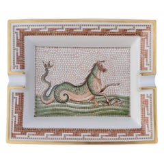 Hermès Vintage Porzellan Aschenbecher Wechselgeld Tablett Das Seepferdchen Mythologie in Porzellan