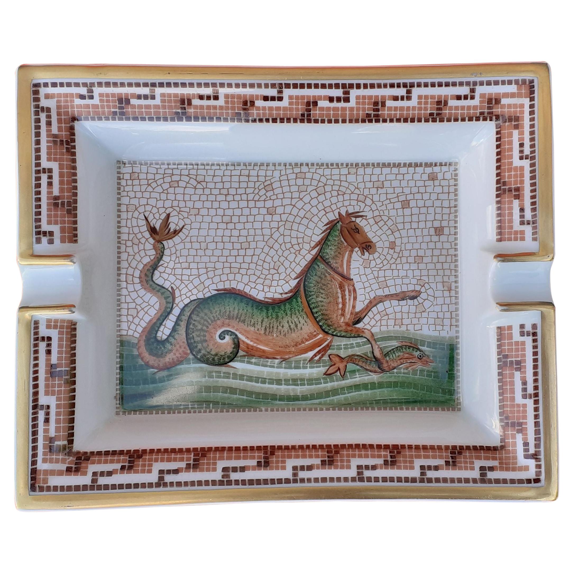 Hermès Vintage Porcelain Ashtray Change Tray The Seahorse Mythology in Porcelain