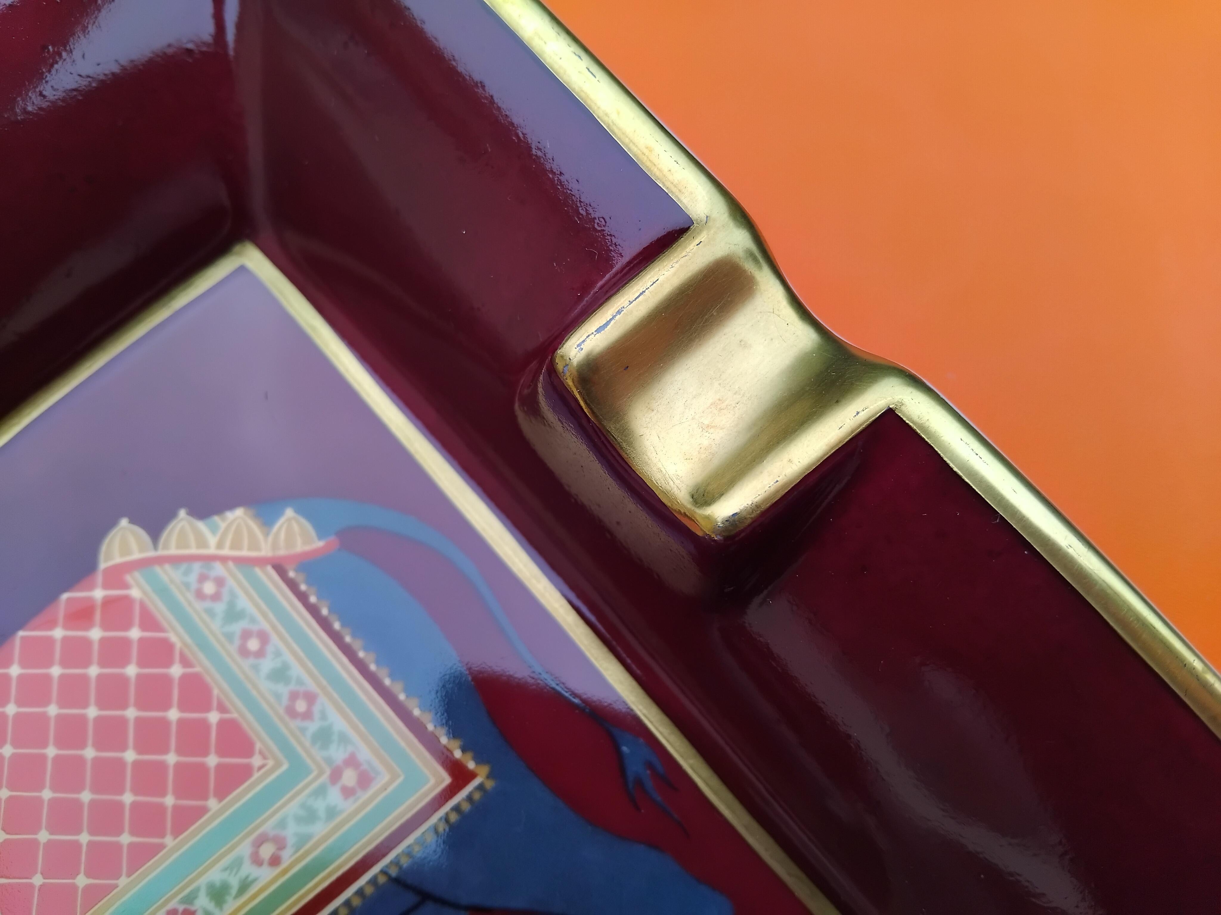 Hermès Vintage Porzellan Zigarren Aschenbecher ändern Tablett Elefant Indien Asien im Angebot 9