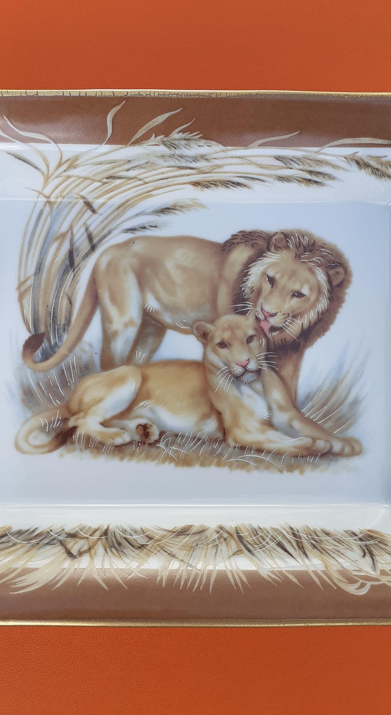 Hermès Vintage Porzellan Zigarren Aschenbecher ändern Tablett Löwe und ...