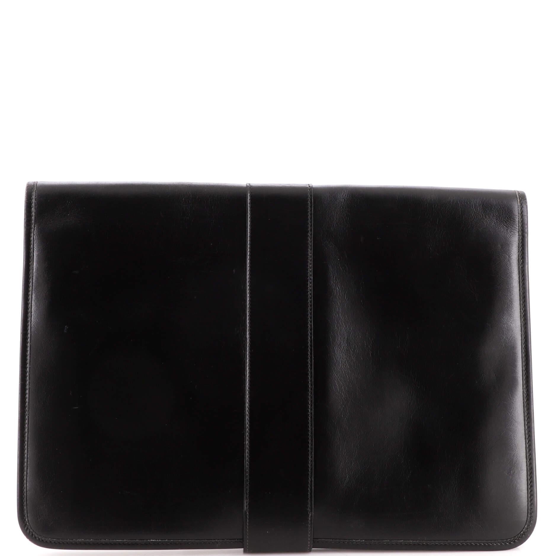 Hermes Vintage Portfolio Document Holder Box Calf Medium In Good Condition In NY, NY