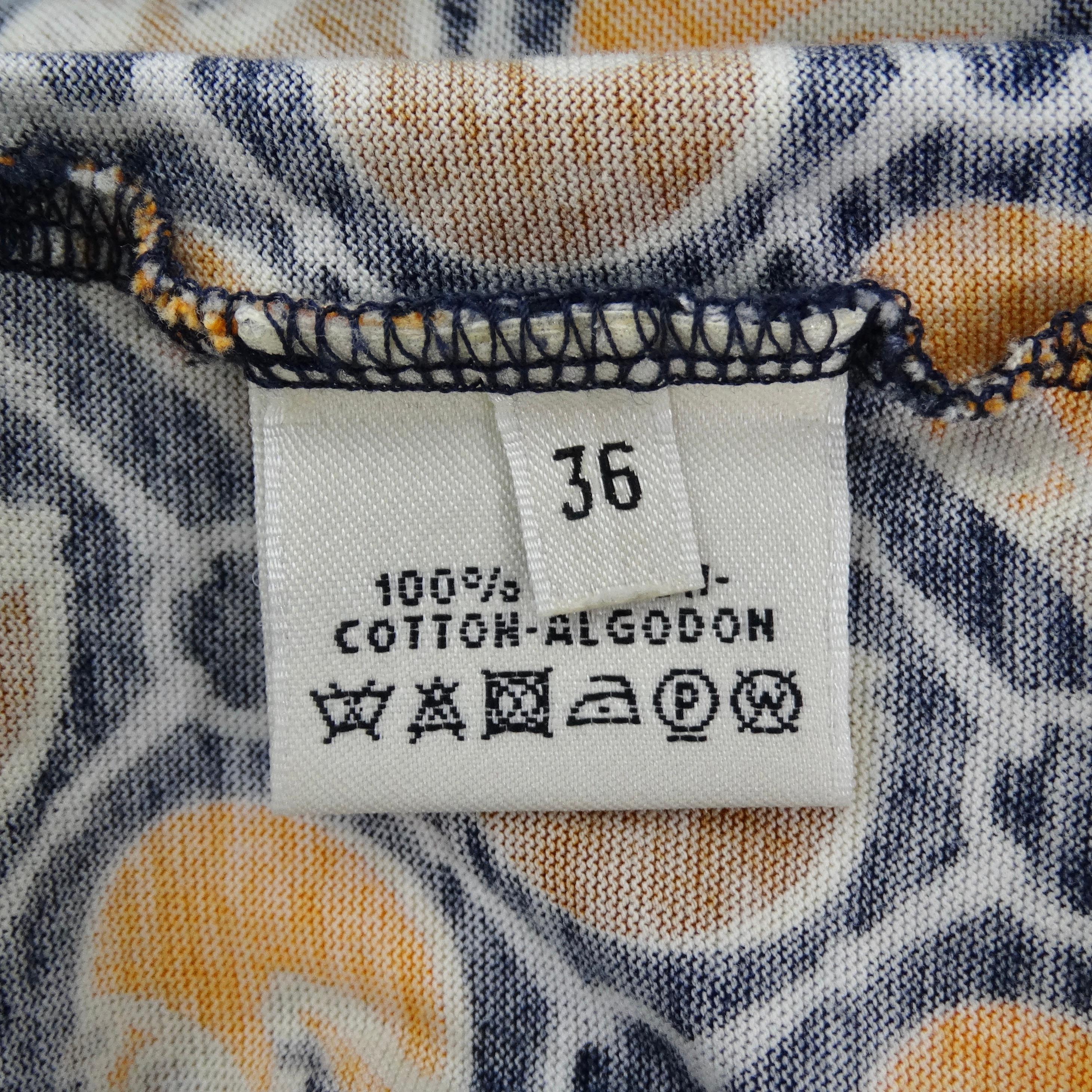 Hermes Vintage Printed Cotton T-Shirt For Sale 4
