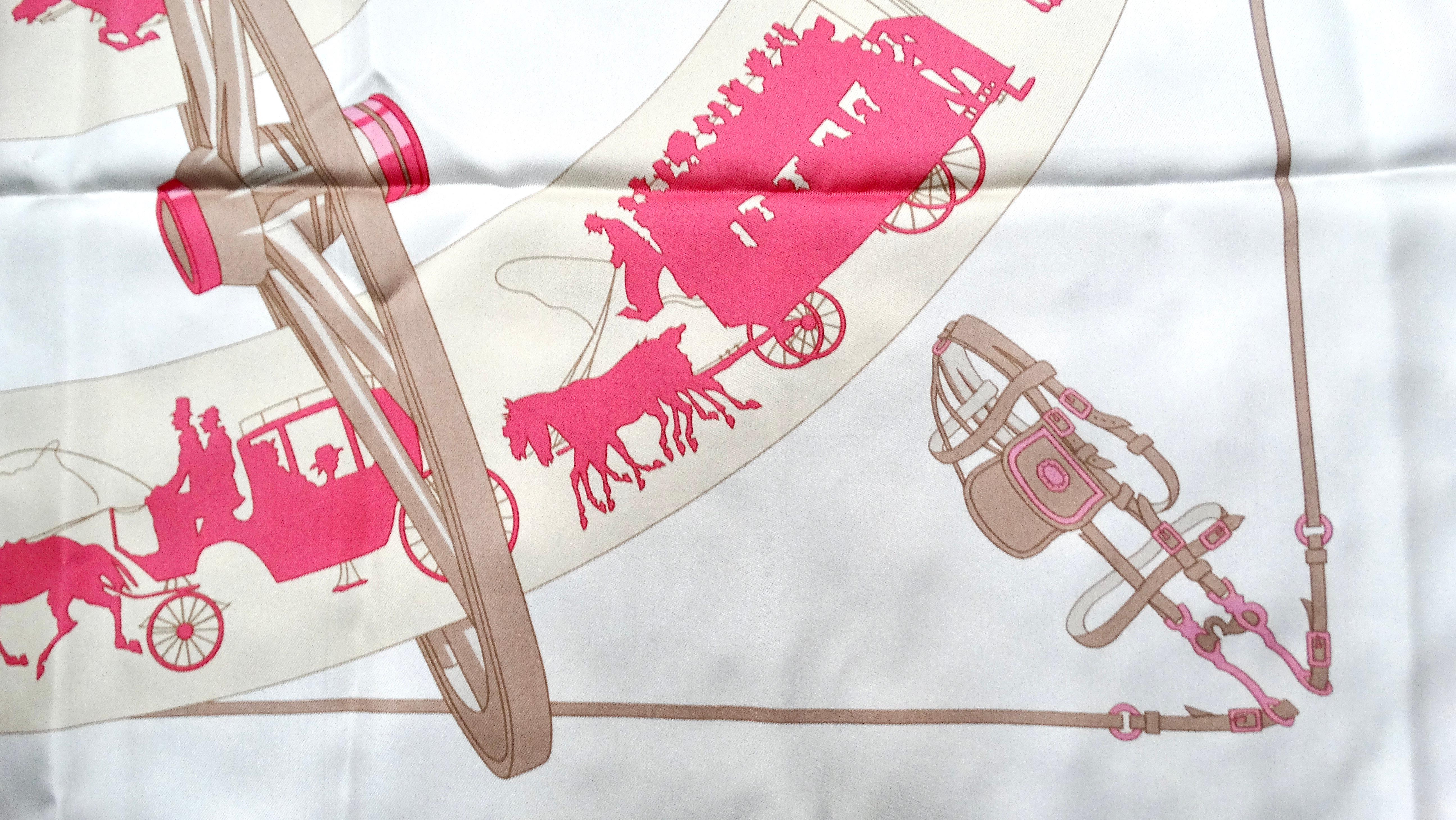 Beige Foulard vintage Hermes 