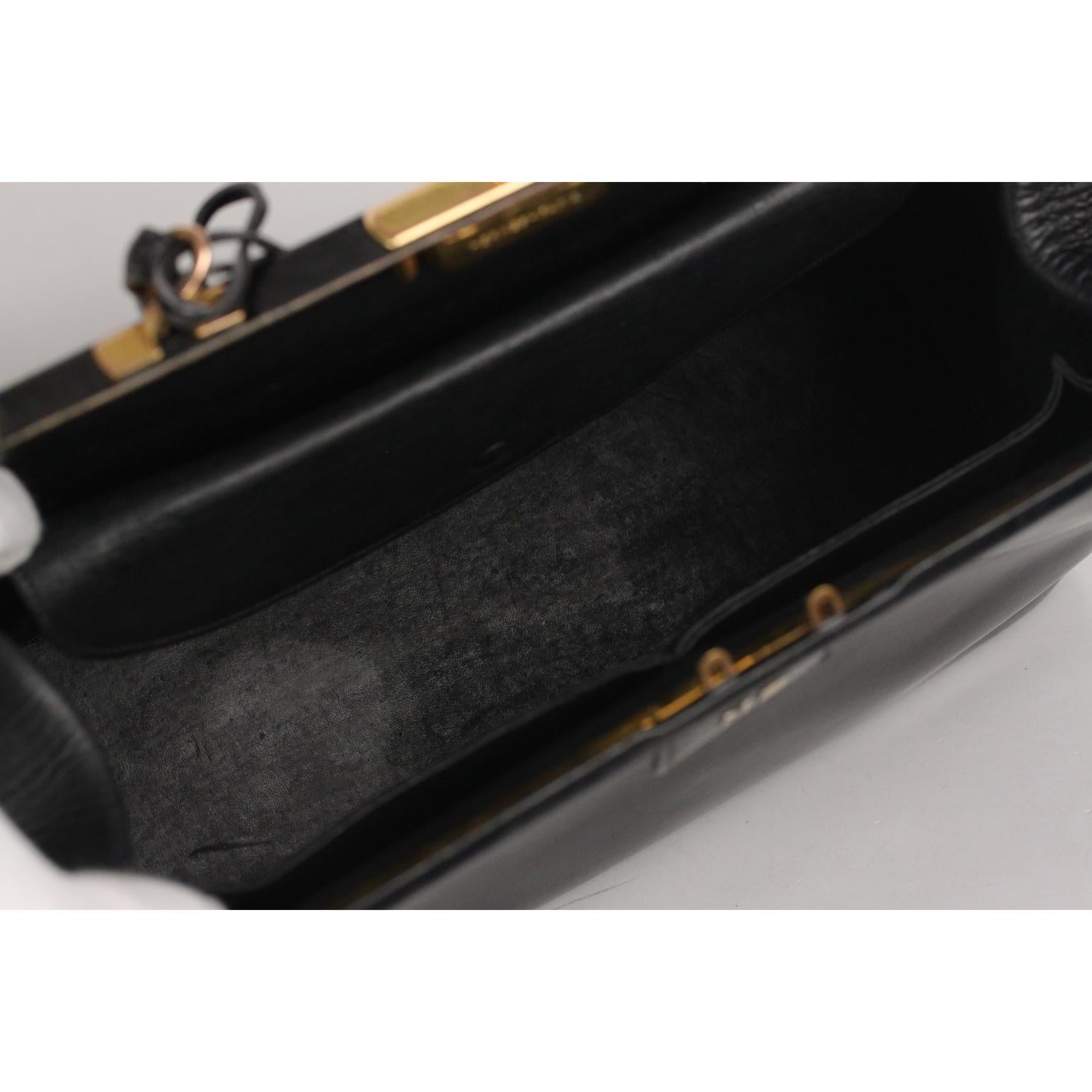 Hermes Vintage Rare Black Leather Sac 404 Top Handle Bag 4