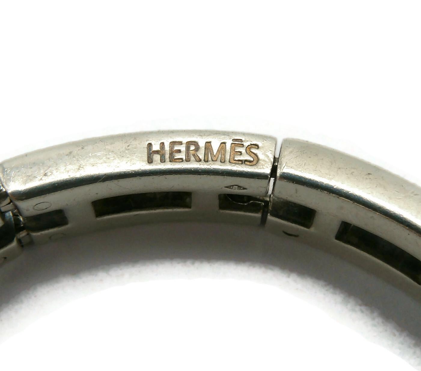 HERMES Vintage Rare Sterling Silver H Link Bracelet For Sale 7
