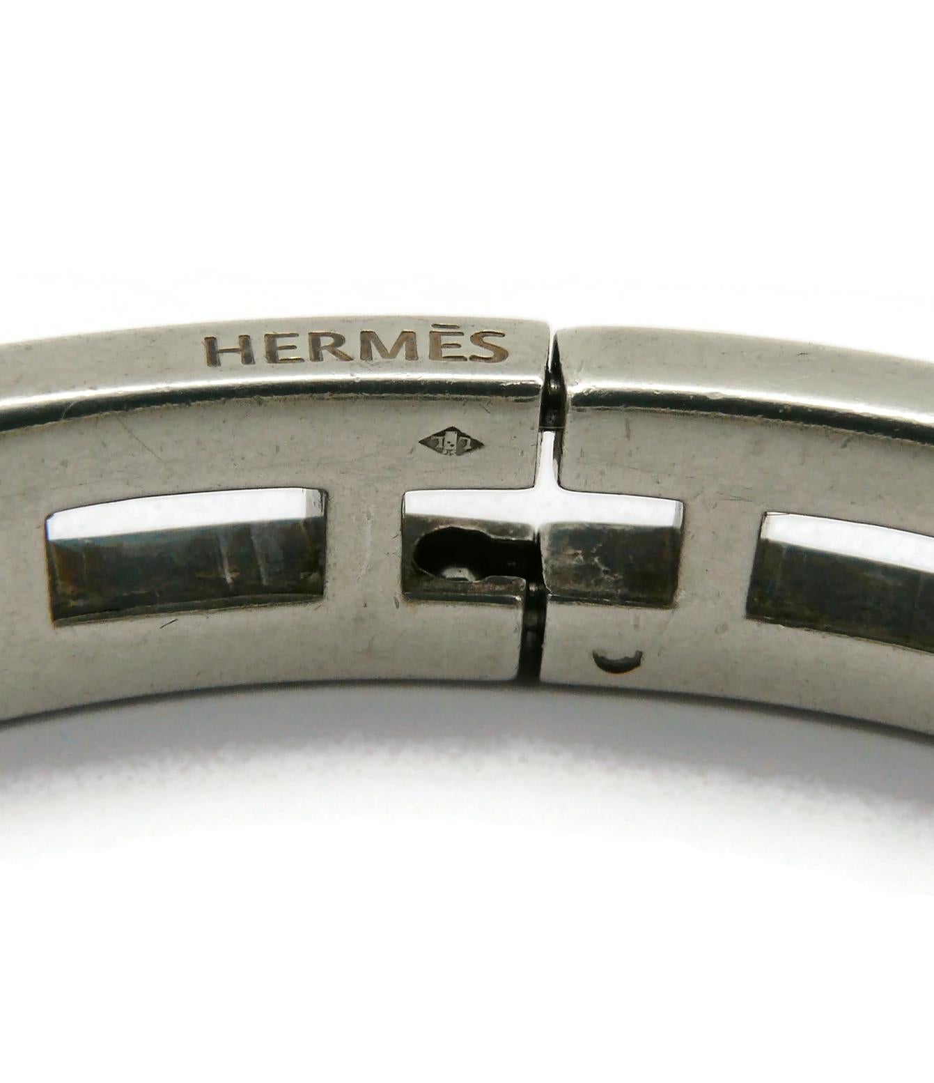 HERMES Vintage Rare Sterling Silver H Link Bracelet For Sale 8