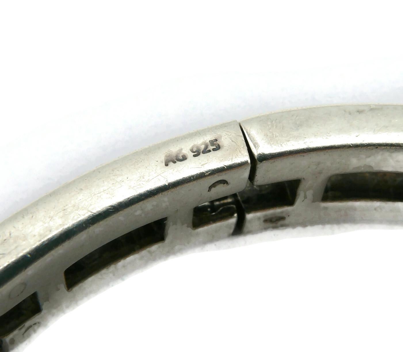 HERMES Vintage Rare Sterling Silver H Link Bracelet 9