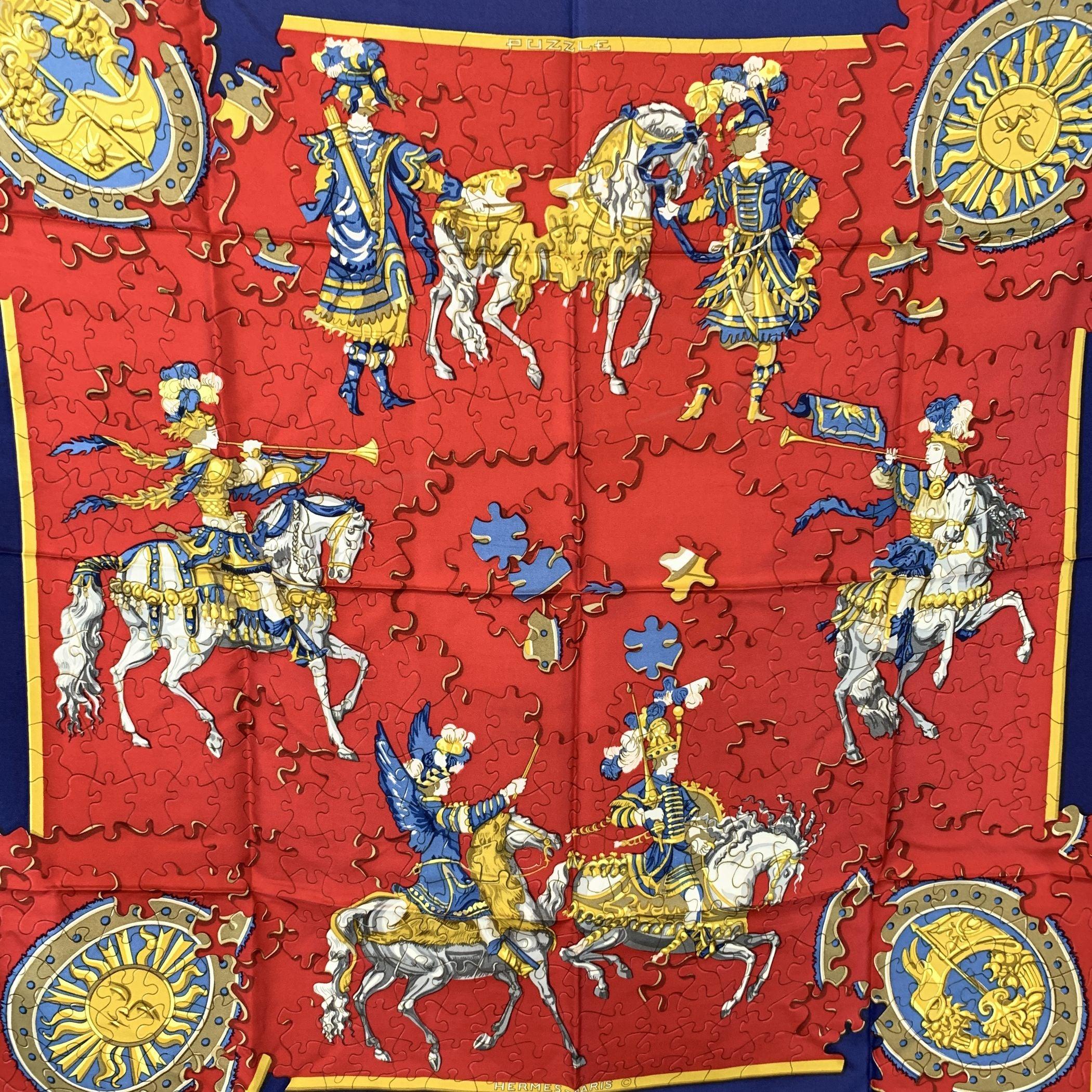 Vintage Hermès Scarf by Joachim Metz - Issued 1990 Step into a world of playful elegance with the Hermès Vintage 