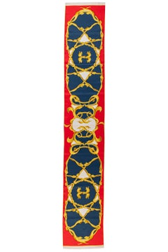 Hermès Vintage Rosso Blu Maxi Twilly
