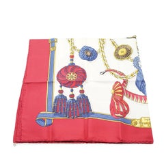 Hermes Vintage Red Frontaux et Cocardes 1968 Caty Latham Silk Scarf
