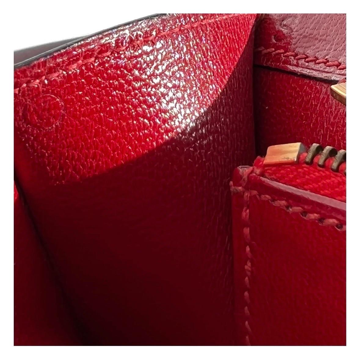 Hermes Vintage Red Leather Envelope Bag (1975) 5