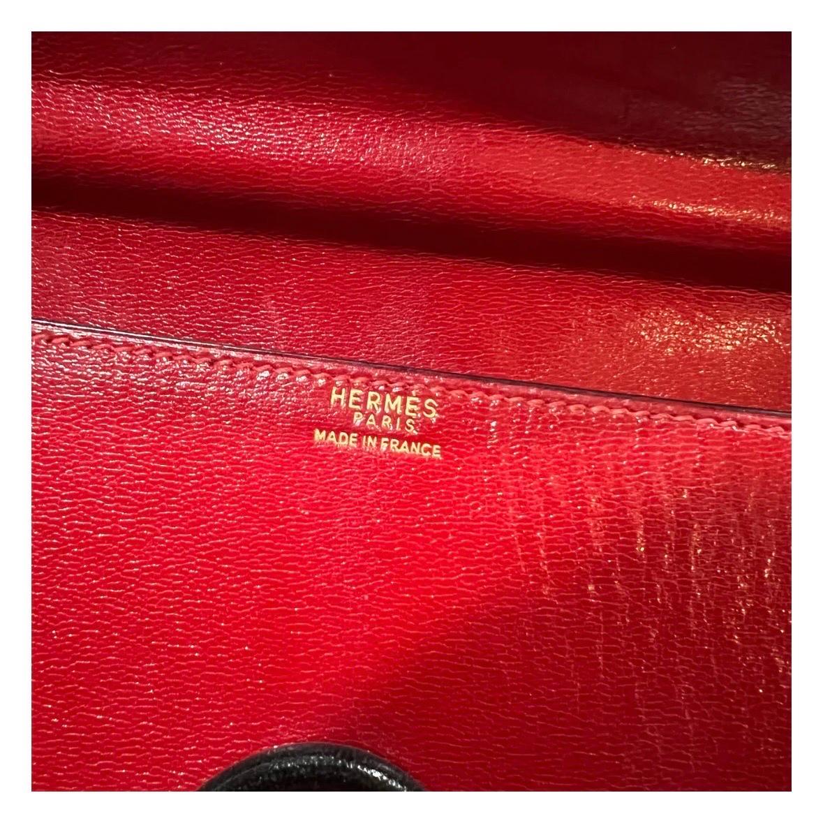 Hermes Vintage Red Leather Envelope Bag (1975) 6