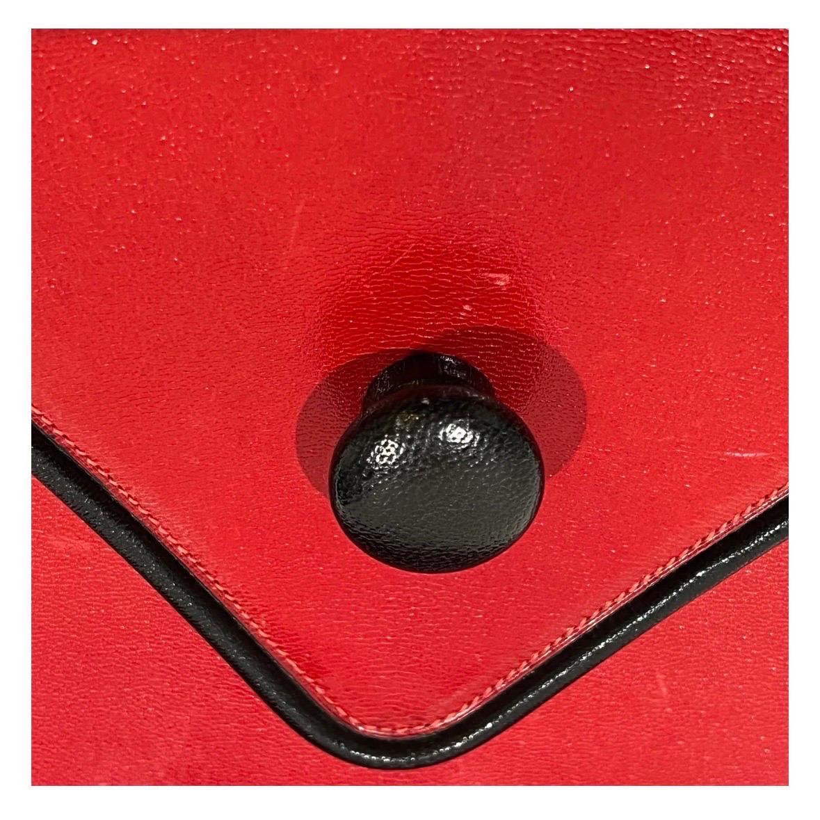 Women's Hermes Vintage Red Leather Envelope Bag (1975)
