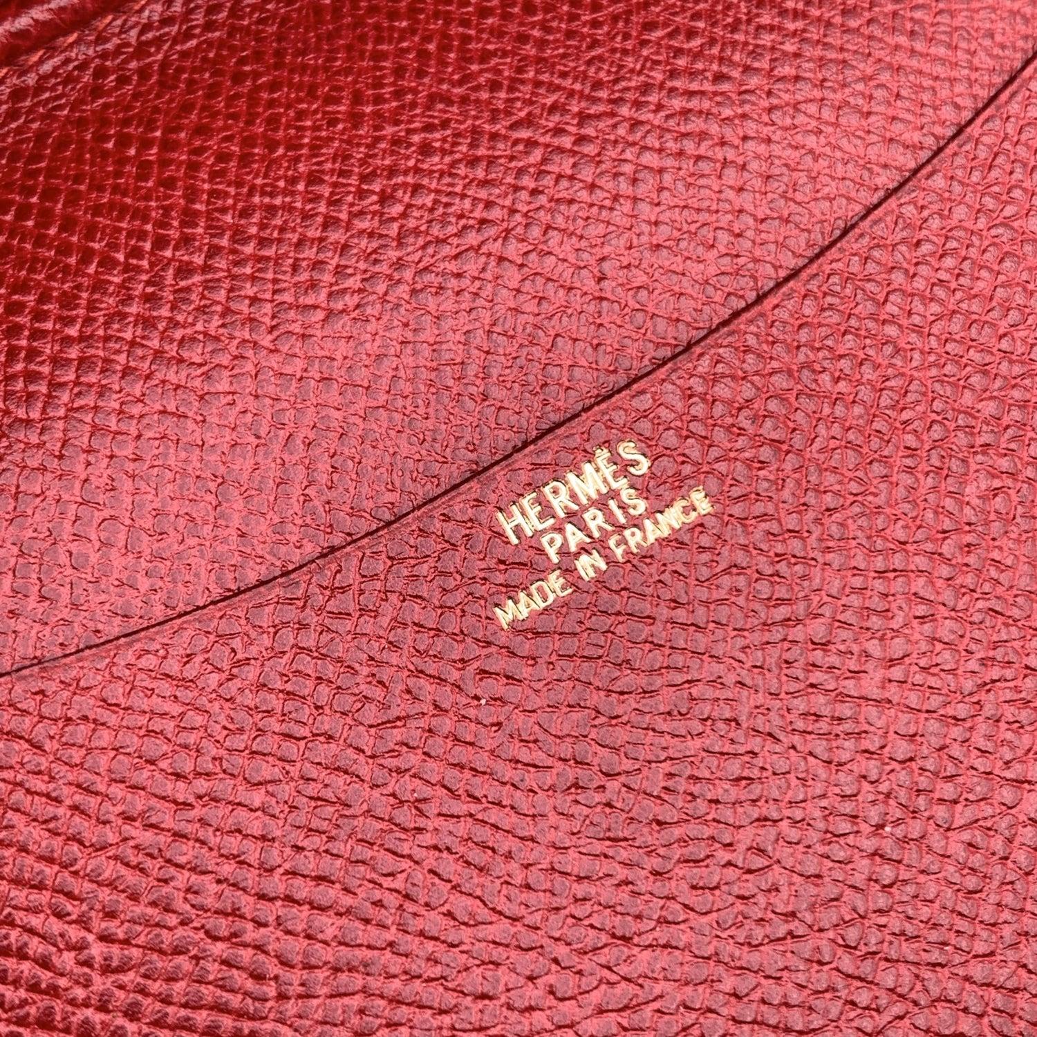 Hermes Vintage Red Leather Simple Agenda Notebook Cover 2