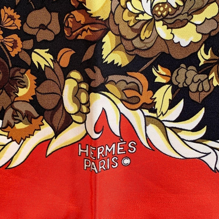 Hermes Vintage Red Silk Scarf Aladin 1972 Francoise Heron For Sale at ...