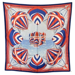 Hermes Vintage Red Silk Spinnakers Rare Scarf 1982 Julia Abadie
