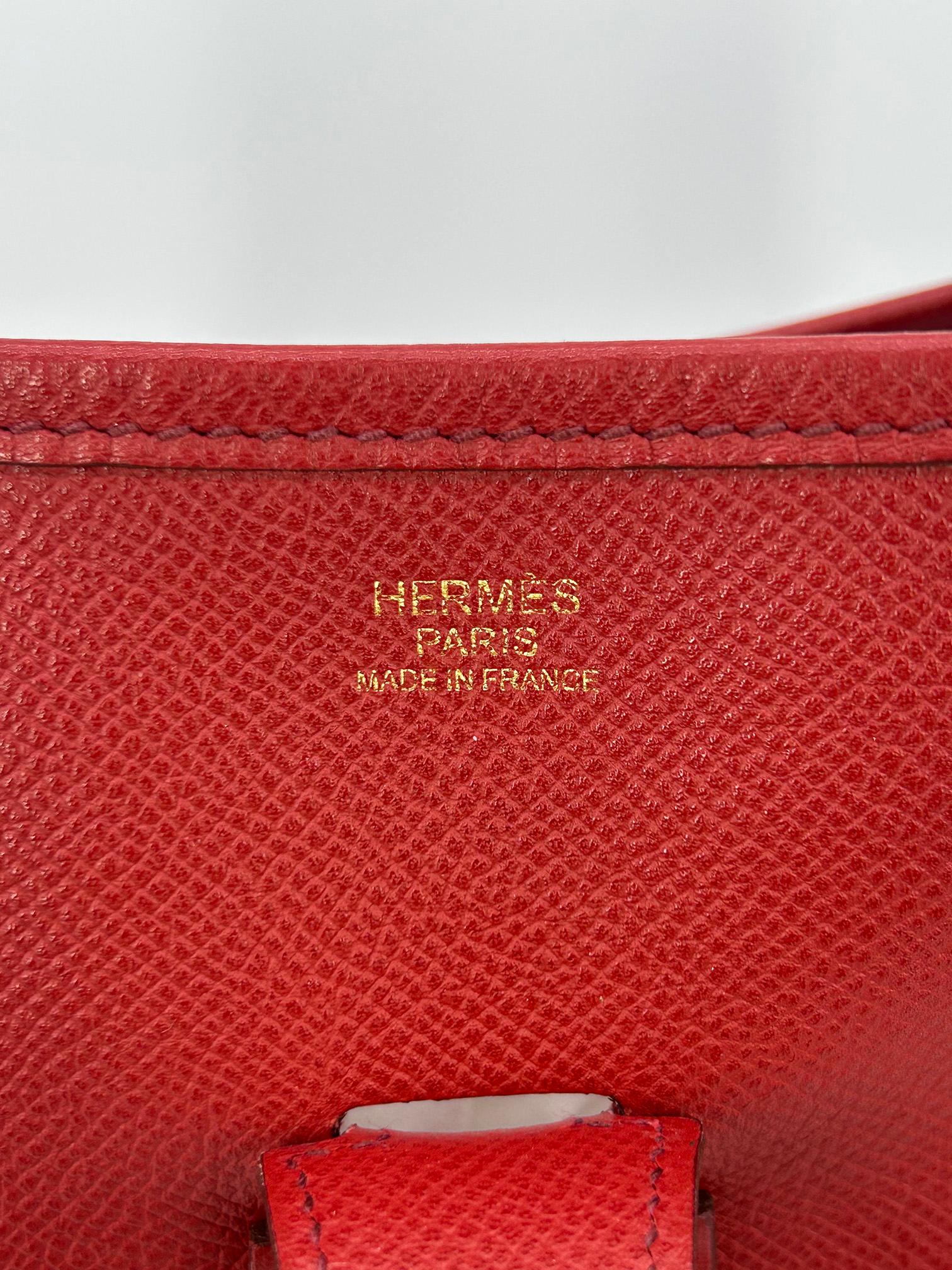 Hermes Vintage Rouge Epsom Evelyne GM III 29 3