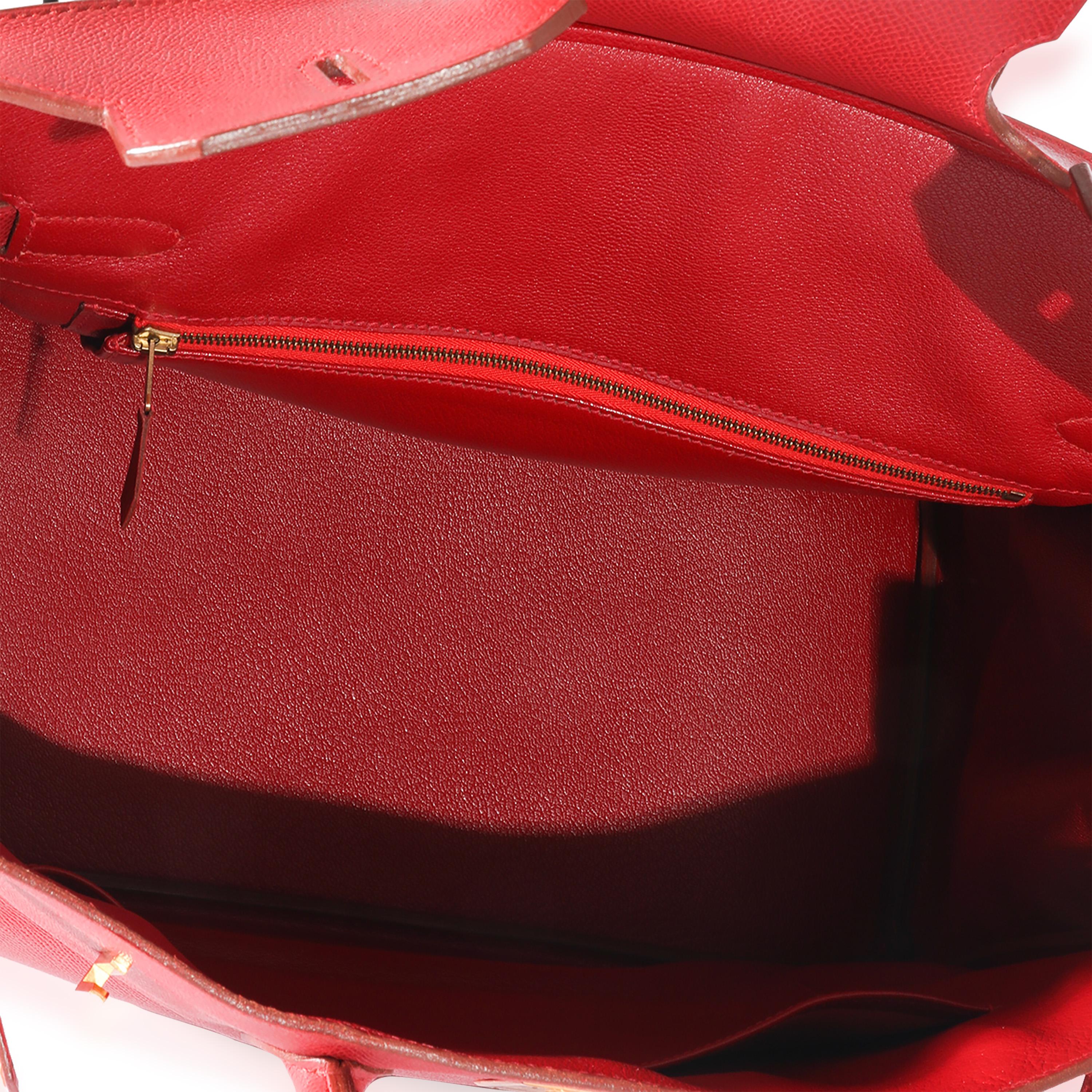 Listing Title: Hermès Vintage Rouge Vif Courchevel Birkin 35 GHW
SKU: 126316
Condition: Pre-owned 
Condition Description: The elusive Birkin bag from Hermès was designed after then-artistic director, Jean-Louis Dumas, was sat next to Jane Birkin on