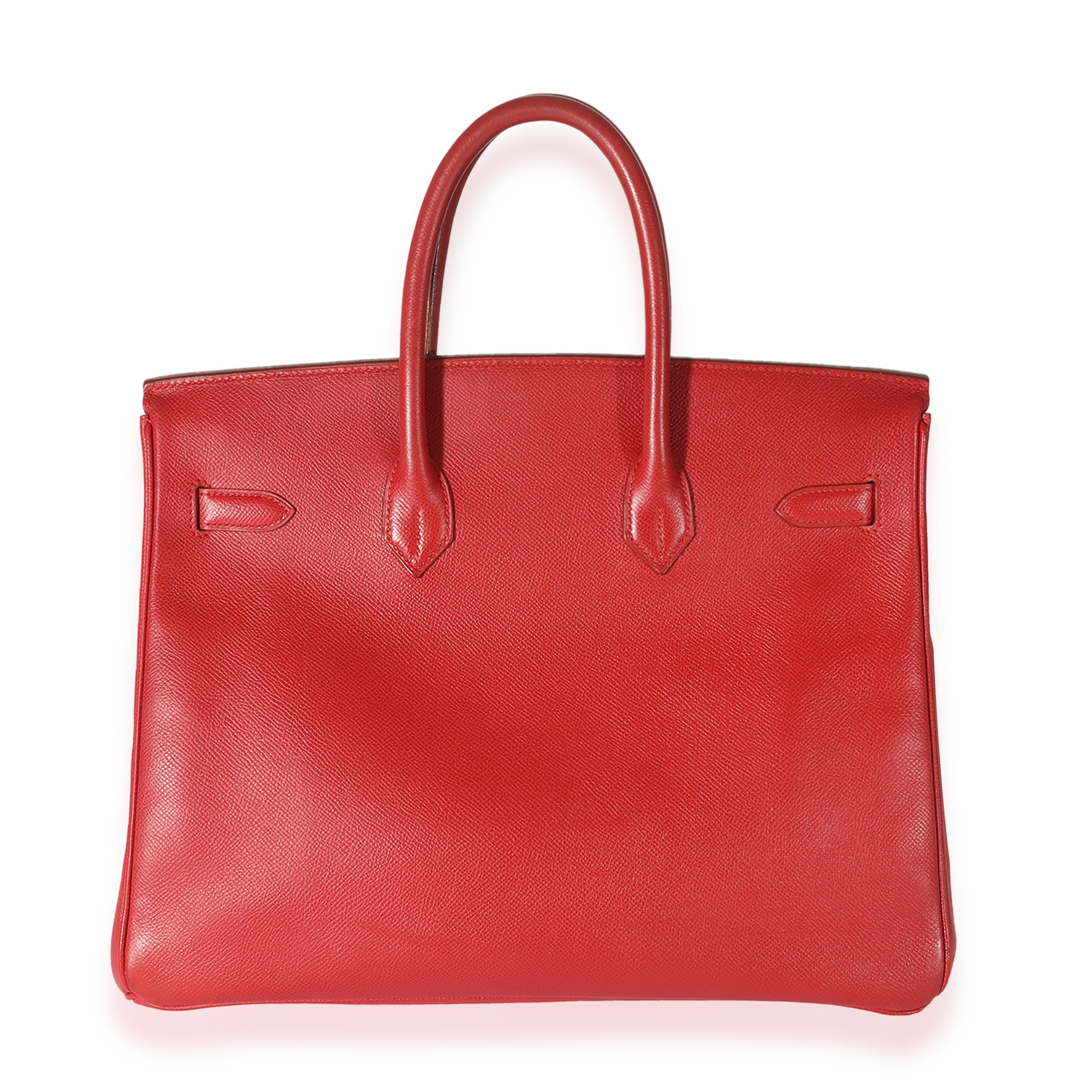 Hermès Vintage Rouge Vif Courchevel Birkin 35 GHW In Excellent Condition In New York, NY