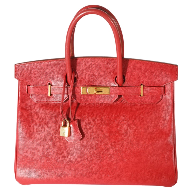 Hermès Vintage Rouge Vif Courchevel Birkin 35 GHW