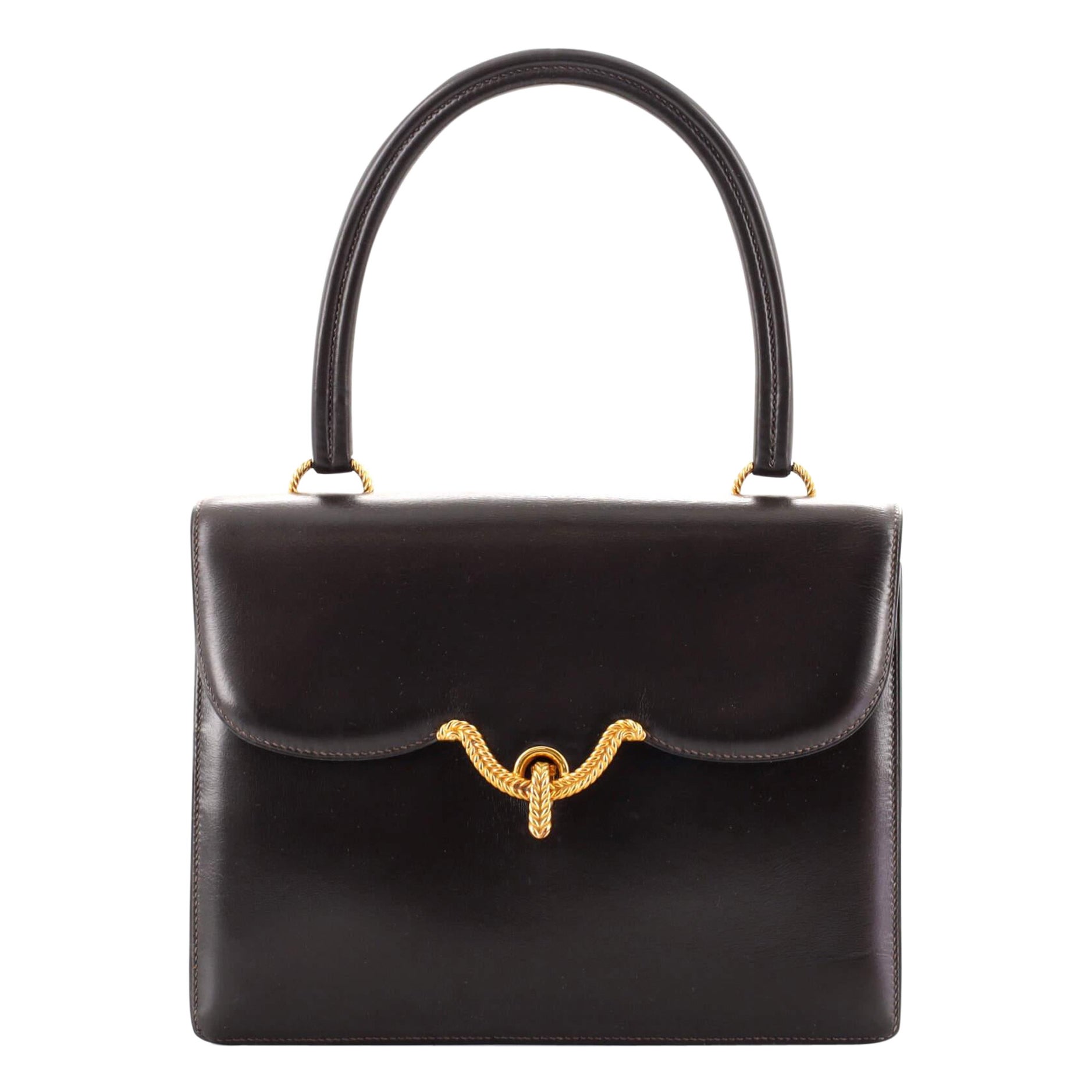 Hermes Vintage Sac Vasco Top Handle Bag Box Kalb