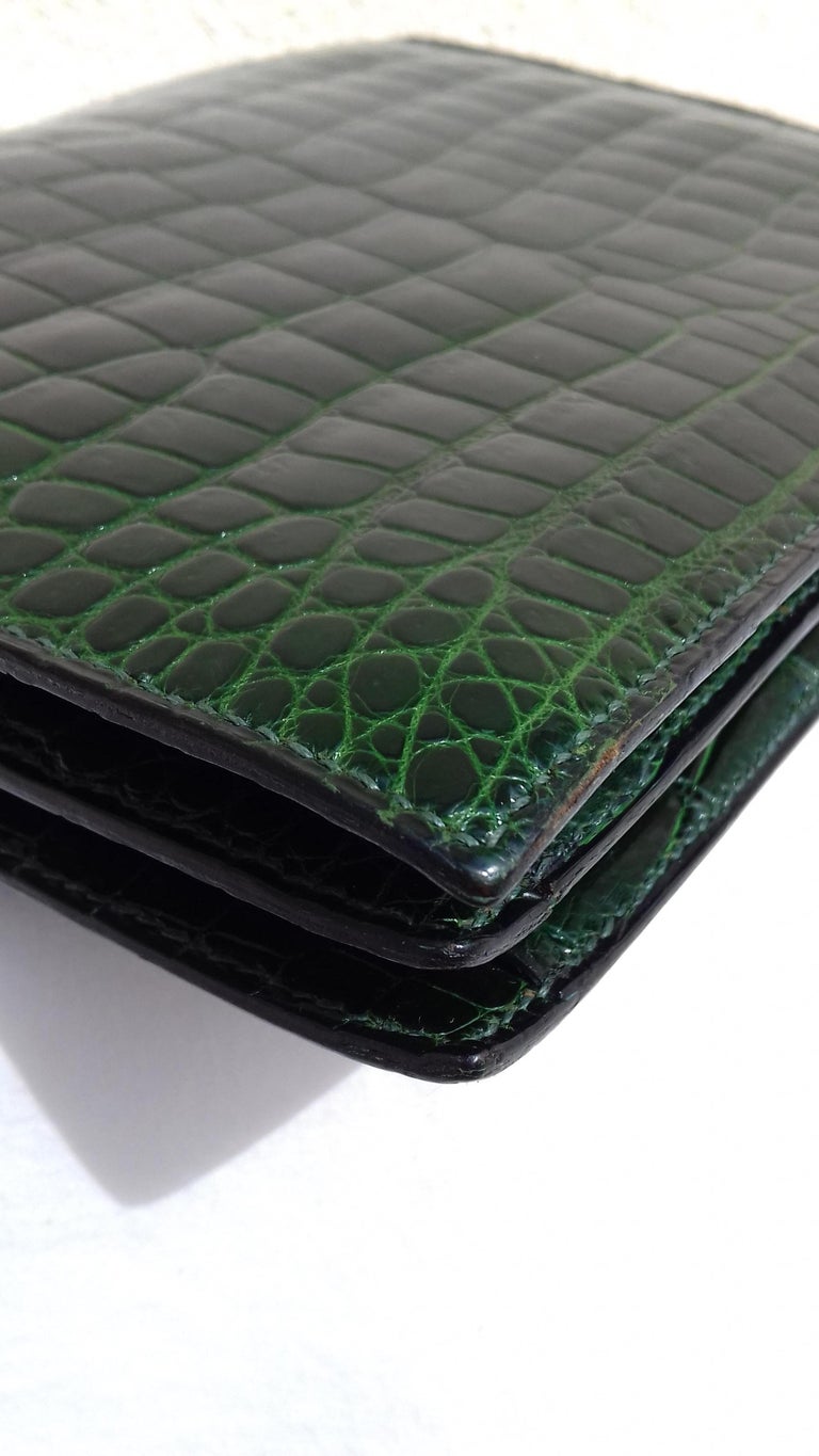 Hermès Vintage Sequana Bag Emerald Green Porosus Crocodile Ghw + Cards ...