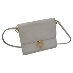 Hermes Vintage Sequana Handbag in White Grained Leather